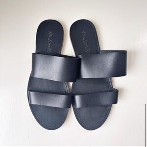 Madewell Black Double -Strap Slide Sandals
